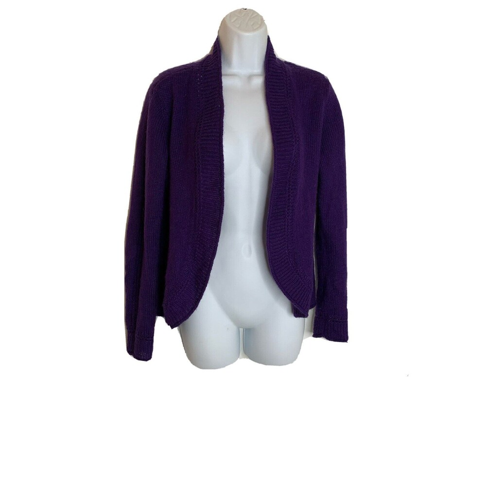 Chico's Knitted Grape Jelly Purple Sweater CARDIGAN Size 1 M (10)
